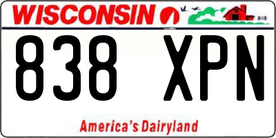 WI license plate 838XPN