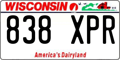 WI license plate 838XPR