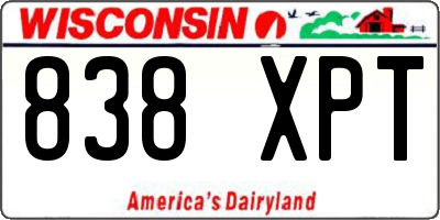 WI license plate 838XPT