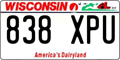 WI license plate 838XPU