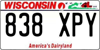 WI license plate 838XPY