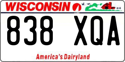 WI license plate 838XQA