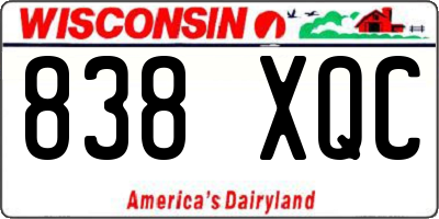 WI license plate 838XQC