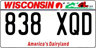 WI license plate 838XQD