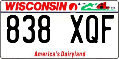 WI license plate 838XQF