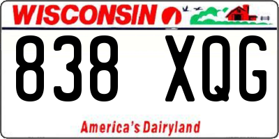 WI license plate 838XQG