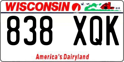WI license plate 838XQK