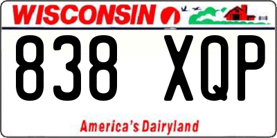 WI license plate 838XQP