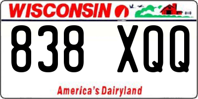WI license plate 838XQQ
