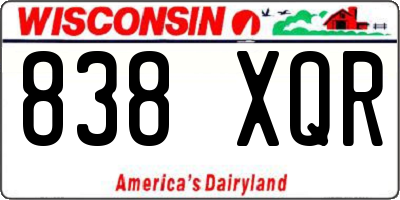 WI license plate 838XQR