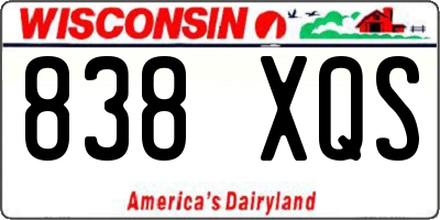 WI license plate 838XQS
