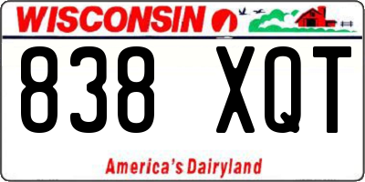 WI license plate 838XQT
