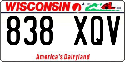 WI license plate 838XQV