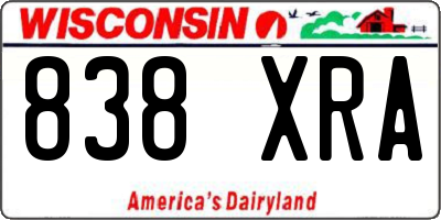 WI license plate 838XRA