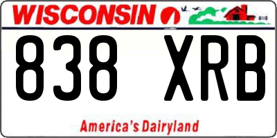 WI license plate 838XRB