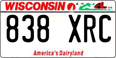 WI license plate 838XRC