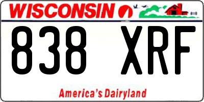 WI license plate 838XRF