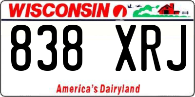 WI license plate 838XRJ