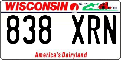 WI license plate 838XRN