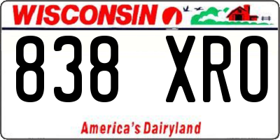 WI license plate 838XRO