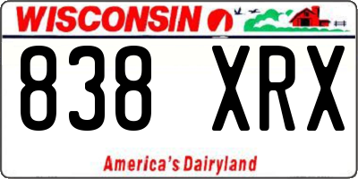 WI license plate 838XRX