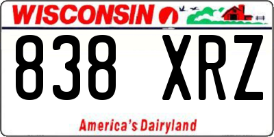 WI license plate 838XRZ