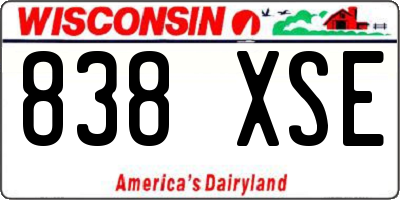 WI license plate 838XSE