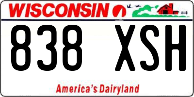 WI license plate 838XSH
