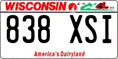 WI license plate 838XSI