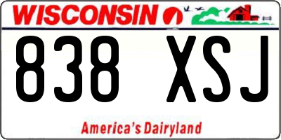 WI license plate 838XSJ