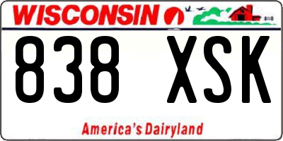 WI license plate 838XSK