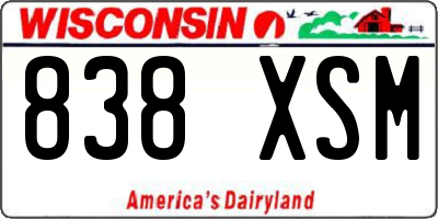 WI license plate 838XSM
