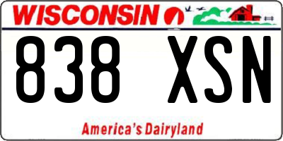 WI license plate 838XSN