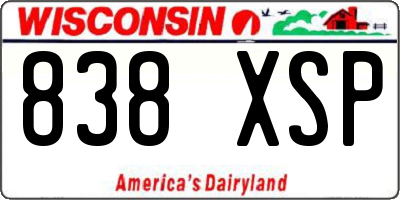 WI license plate 838XSP