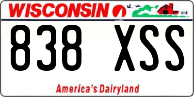 WI license plate 838XSS