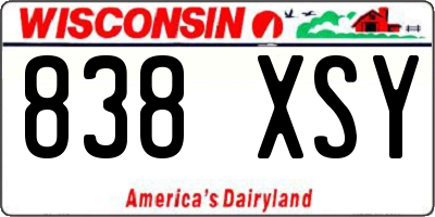 WI license plate 838XSY