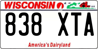 WI license plate 838XTA