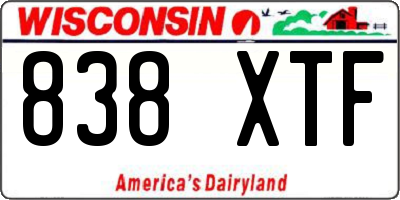WI license plate 838XTF