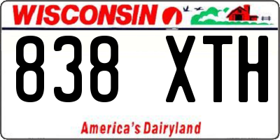 WI license plate 838XTH