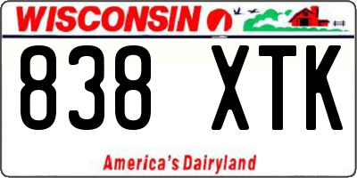 WI license plate 838XTK