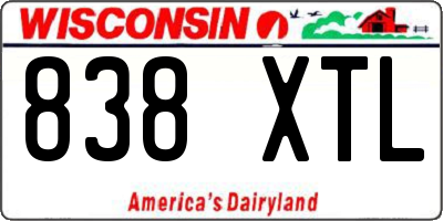 WI license plate 838XTL