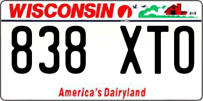 WI license plate 838XTO