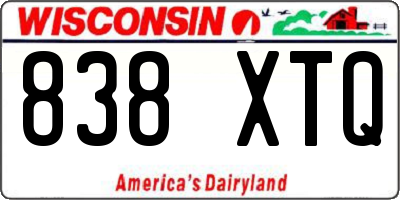 WI license plate 838XTQ