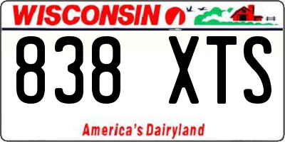 WI license plate 838XTS