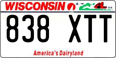 WI license plate 838XTT
