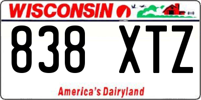 WI license plate 838XTZ