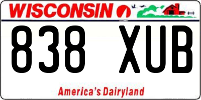 WI license plate 838XUB