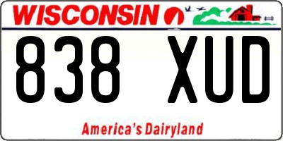 WI license plate 838XUD