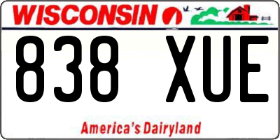 WI license plate 838XUE
