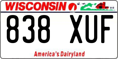 WI license plate 838XUF